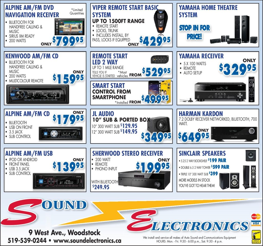 car and home audio sales in woodstock ontario