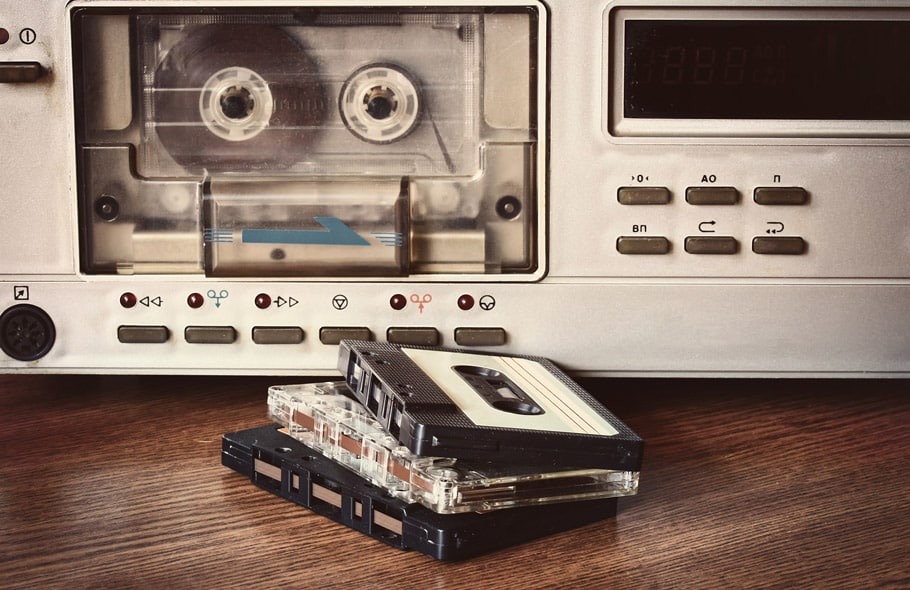 cassette desk, cassette player